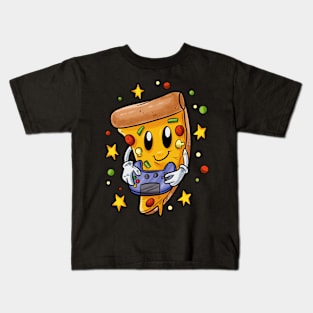 Cute Space Pizza Gamer Kids T-Shirt